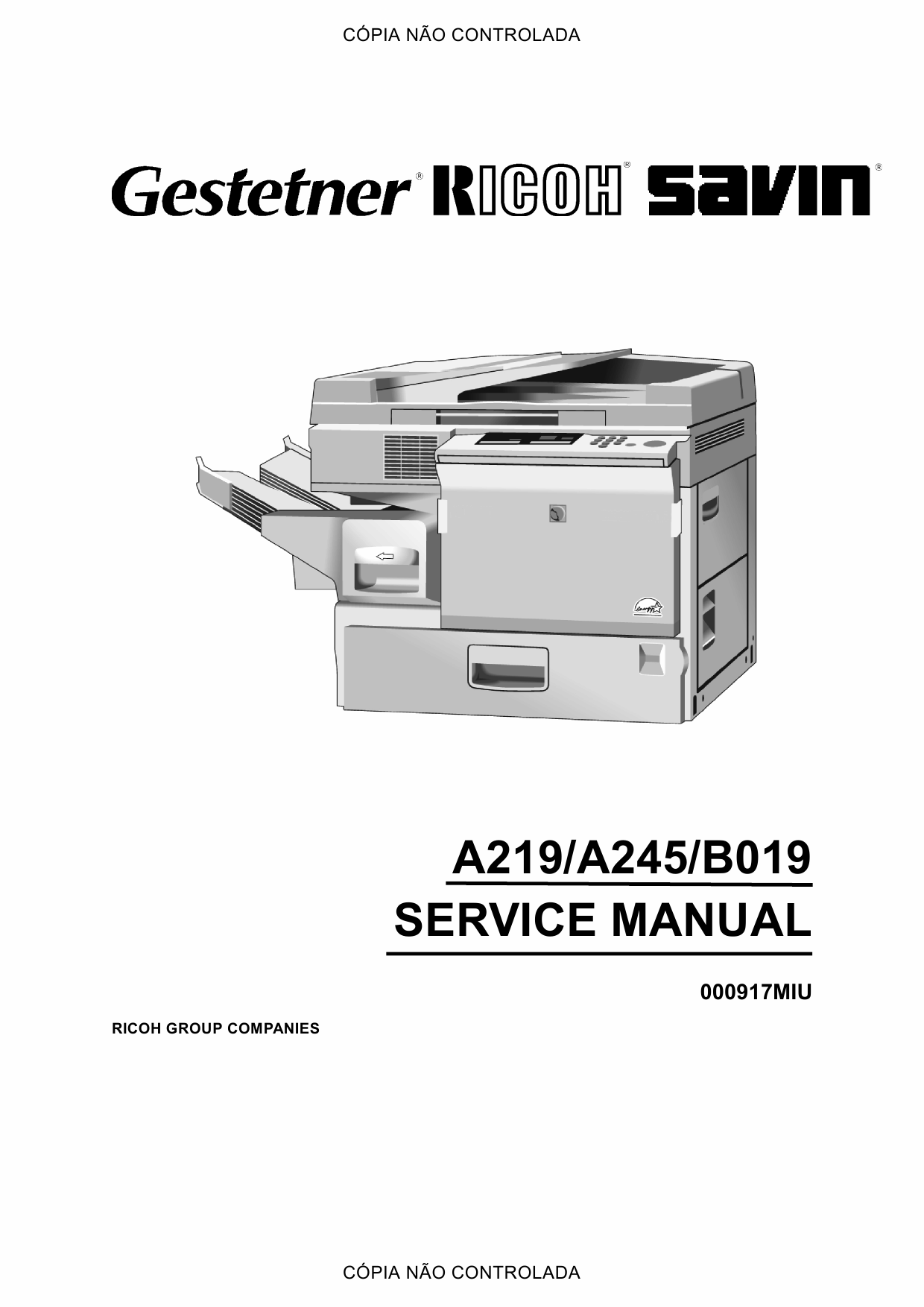 RICOH Aficio FT-4015 4018 3813 A219 A245 B019 Service Manual-1